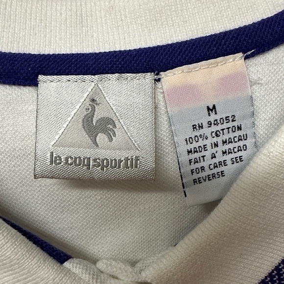 Le Coq Sportif White Polo with Blue Accents - Picture 2 of 4